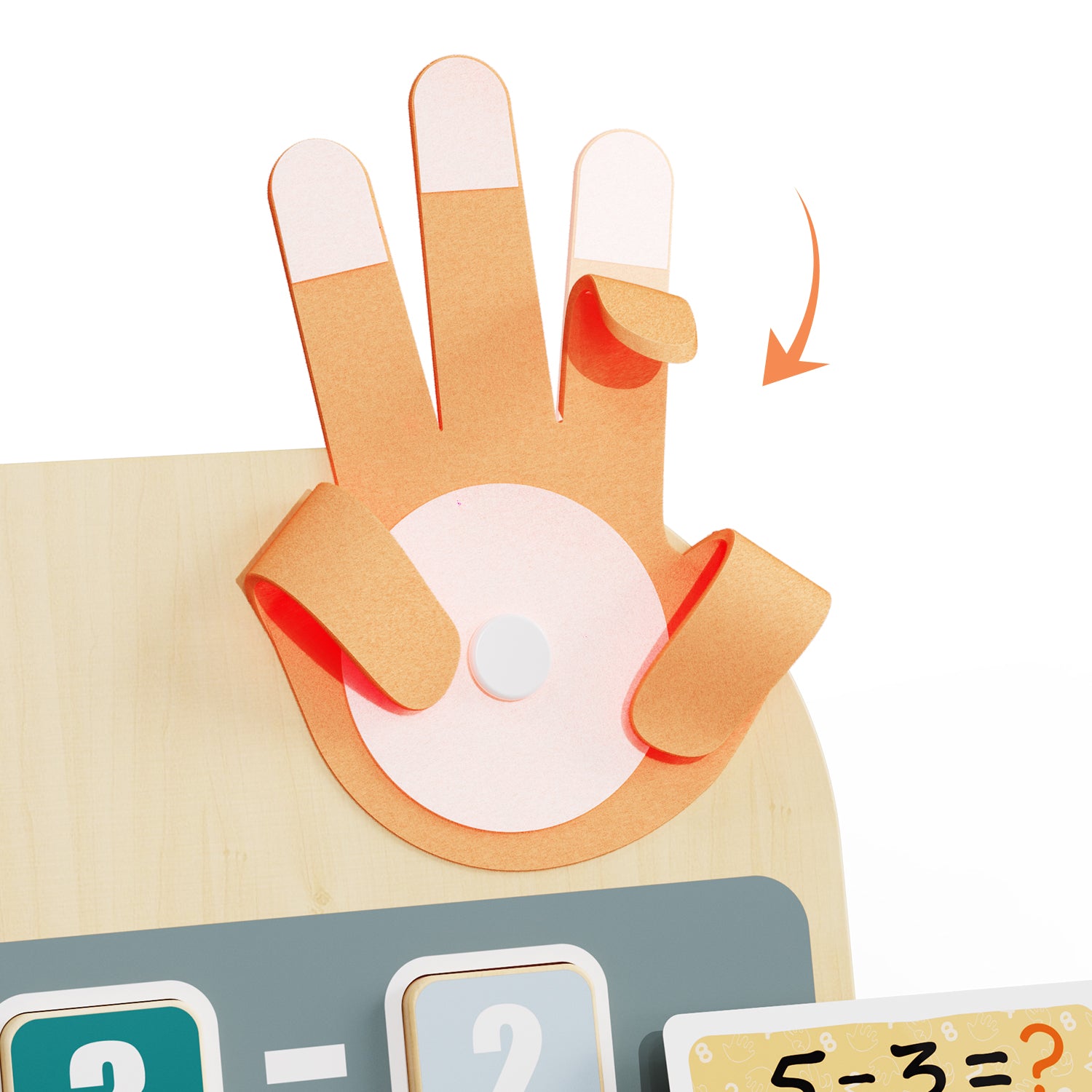 Die Finger befestigen Kids beim Zählen üben in der Mitte der Hände mit Klettverschluss.
