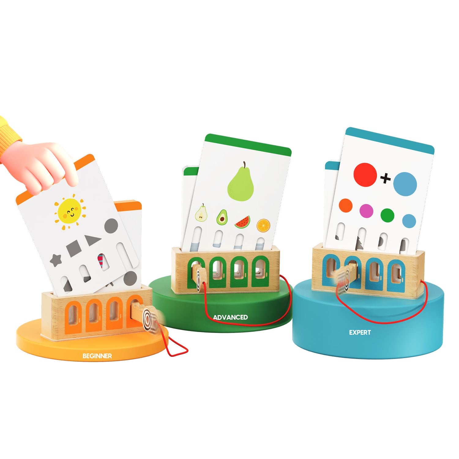 Das Logische Schlüsselspiel ist in drei Schwierigkeitsstufen verfügbar– Beginner, Advanced und Expert – die perfekt auf die Entwicklungsmeilensteine von Kindern abgestimmt sind.