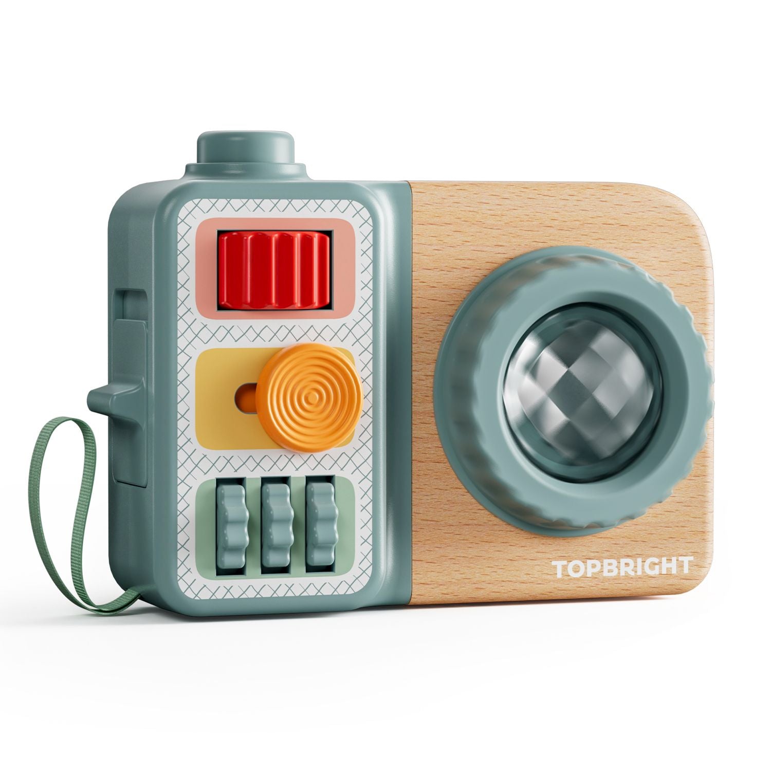 Discover something new with every glance: The rotating prism lens transforms the surroundings into fascinating kaleidoscopic images. A variety of materials, shapes and surfaces also encourage children to touch, explore and experiment.