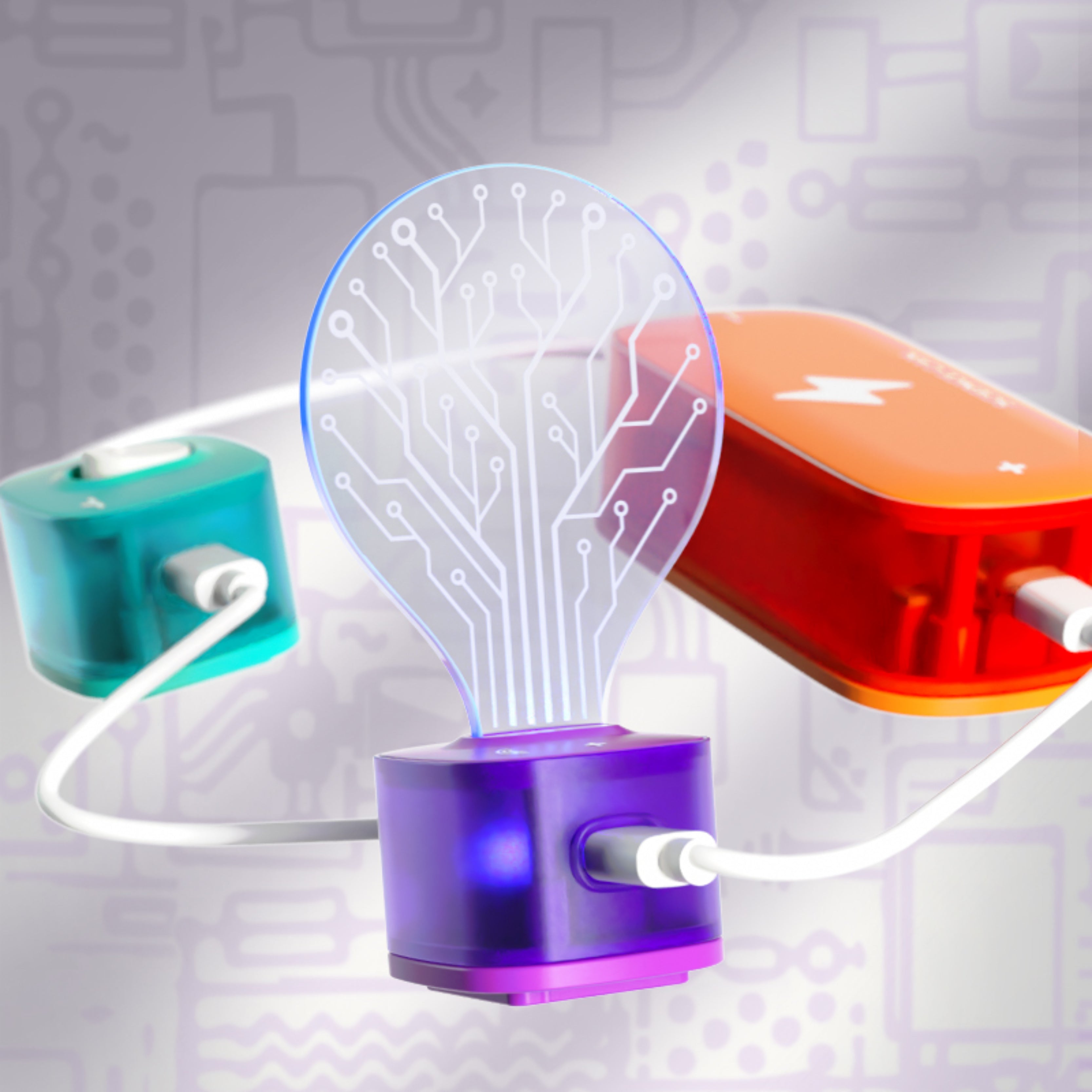 Faszinierende Elektrizität: Tauche ein in die faszinierende Welt der Elektrizität und lerne, wie man Stromkreise aufbaut. Mit 53 verschiedenen Experimenten zum Nachmachen lernst du die Grundlagen eines Stromkreises und der Polarität. Bringe ein kleines UFO zum Fliegen oder eine Lampe zum Leuchten. Viele verschiedene spannende Gadgets warten auf dich.